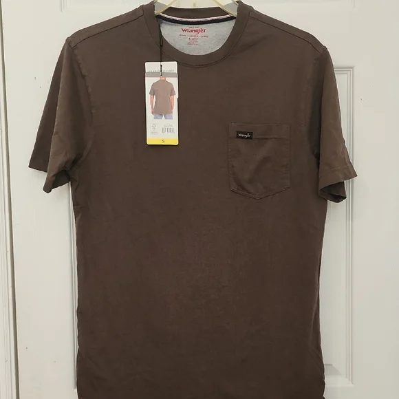 Wrangler Men's Brown Short Sleeve Pocket Tee - Picture 4 of 9